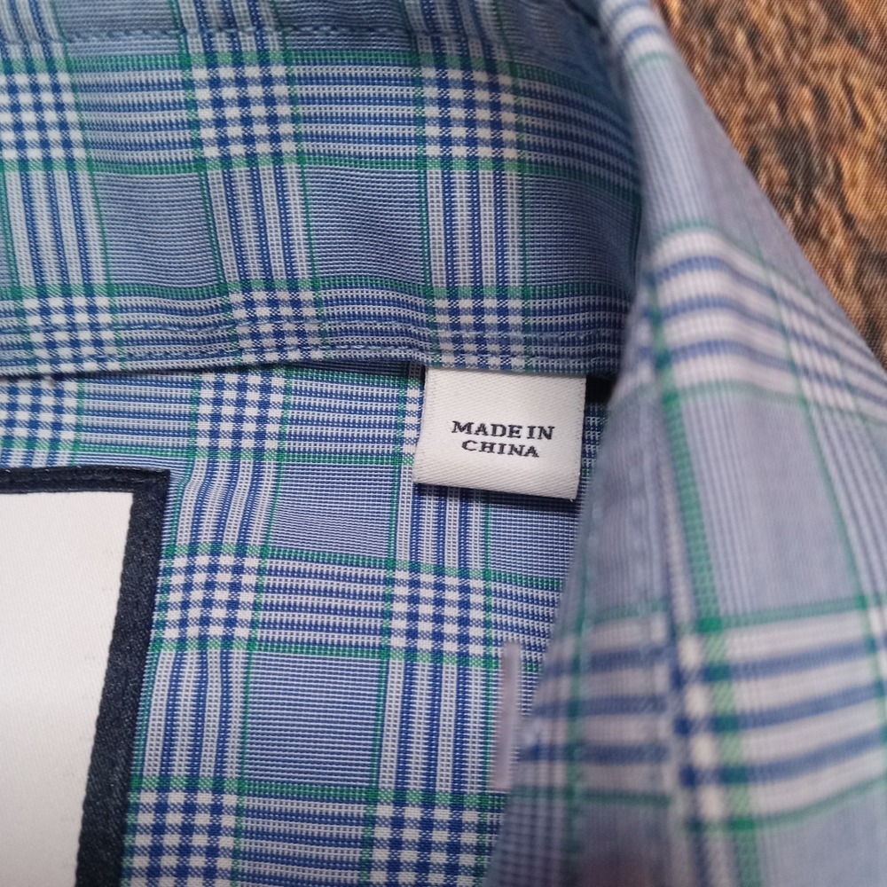Charles Tyrwhitt Men's Long Sleeve Button Up Shirt Slim Fit Large Blue Plaid - Picture 4 of 7